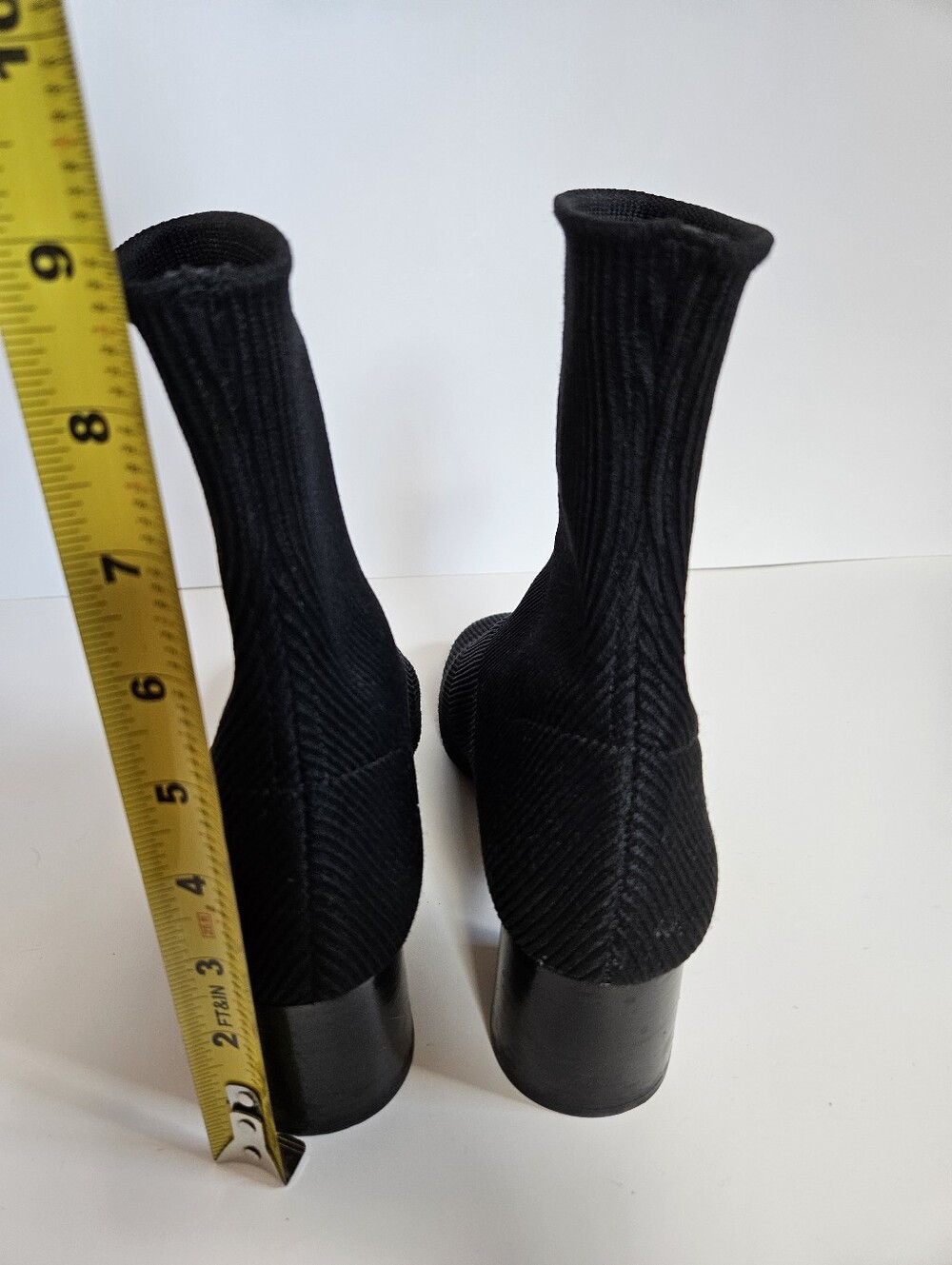 Vince Black Knit Sock Ankle Boots - Picture 2 of 9